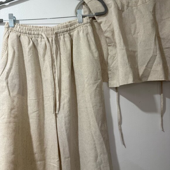 🌾 URBANCORE Linen Blend Two-Piece Set – Natural Beige – Size M 🌾 - Picture 7 of 9